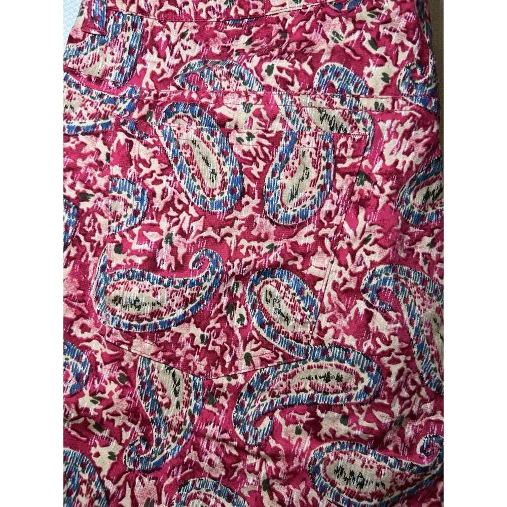 RALPH-Ralph Lauren-Ankle Pant (12) RED LABEL- Paisley-VTG-Preppy-Stretchy-EUC